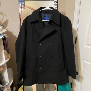 Egara wool blend double breasted peacoat